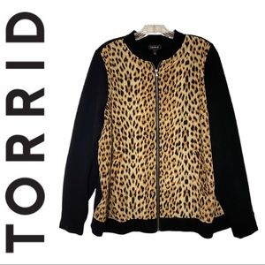 Torrid | Leopard Print Bomber Jacket | 1x